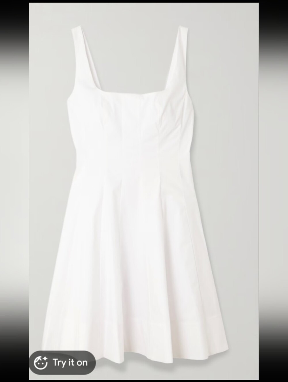 White Sleeveless Fit-and-Flare Dress M/L‎